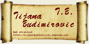 Tijana Budimirović vizit kartica